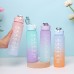 Botella degradada motivacional con asa y popote colores degradados mayoreo