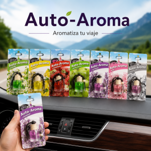Aromatizante colgante para automóvil en presentación individual y variedad de fragancias, ideal para mantener un ambiente agradable durante el viaje. Venta por mayoreo