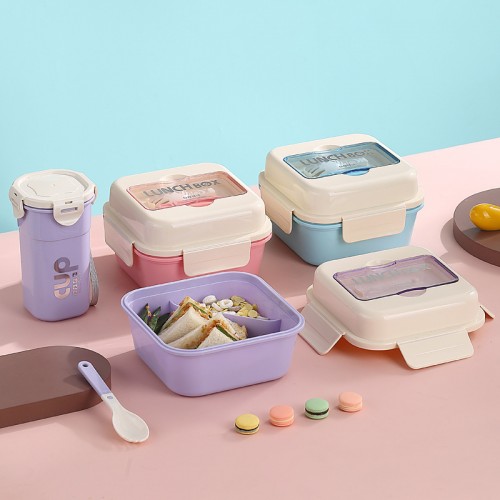 Kit de topper hermético para alimentos, plástico resistente, colores pastel, con tapa segura, venta por mayoreo LJ-8361