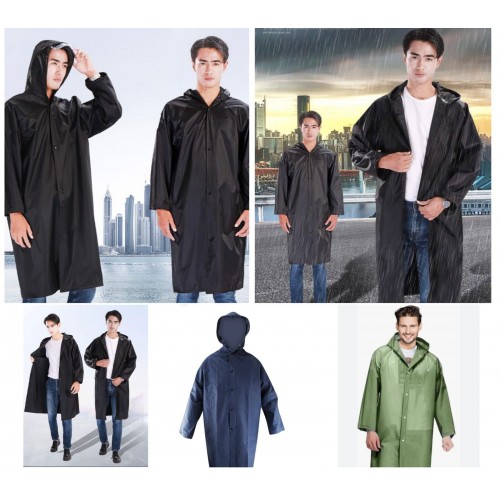 Impermeable largo para adulto con capucha integrada, diseño unisex, ideal para lluvia. Venta por mayoreo LM-290725
