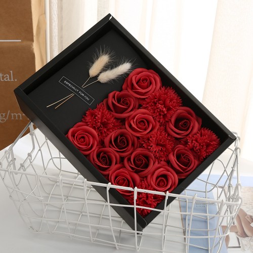 1 juego de caja de regalo de flores hecha a mano estética, con otras decoraciones realistas, 17*27*9.3cm LP127