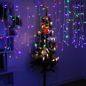 Cortina de luces de cascada multicolor 100 luces LED Multicolor para interiores y exteriores. Venta por mayoreo