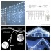 Cortina de luces de cascada blancas 100 luces LED para interiores y exteriores. Venta por mayoreo