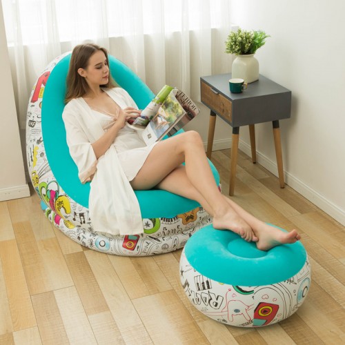 Sofa inflable para exterior con reposadera de dibujos animados 1716