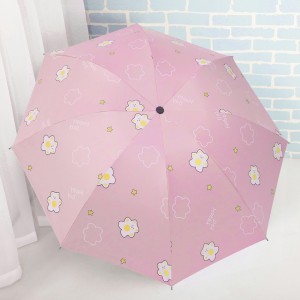 Paraguas infantil plegable azul con diseño de osos sonrientes y estrellas, ligero y con protección UV, venta al por mayor zds06