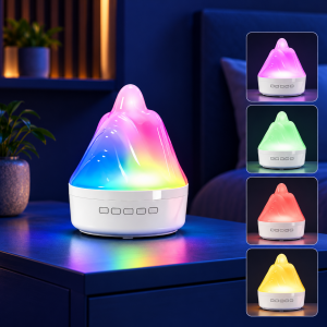 Bocina Bluetooth con sonido HiFi, luz LED de siete colores y recarga USB; 12×12×16 cm. Venta por mayoreo