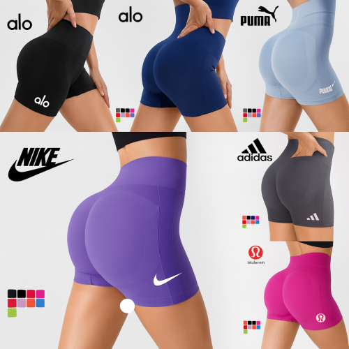 Pantalones cortos deportivos de yoga y fitness, tallas surtidas S/M/L/XL/2XL colores variados. Venta por mayoreo LU9481