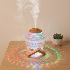 Humidificador tipo bola de cristal con luz multicolor, base decorativa, para dormitorio y decoración de escritorio. Venta por mayoreo