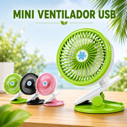 Mini Ventilador USB Portátil con Clip por Mayoreo