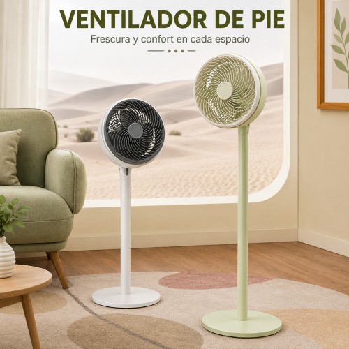 Ventilador de Pie Minimalista Doble Color por Mayoreo