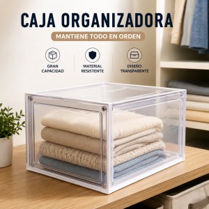 Zapatera organizadora de plástico multifuncional para organización y almacenar. Medidas 19x27x34 cm. Venta por mayoreo