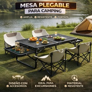 Mesa plegable para camping con sillas por mayoreo