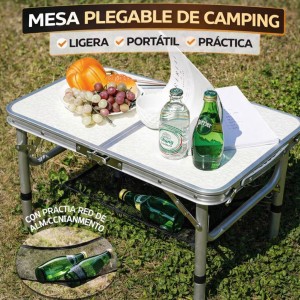 Mesa plegable portátil para camping con red inferior por mayoreo