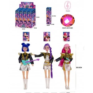 Muñeca musical con luz 30 cm, modelo surtido, ideal para regalo infantil. Venta por mayoreo