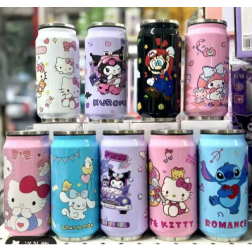 Termo vaso tipo lata de 500 ml con diseños animados y tapa hermética. Fabricado en acero inoxidable, ideal para bebidas. Modelo LX-RS34 Termo vaso tipo lata de 500 ml con diseños animados y tapa hermética. Fabricado en acero inoxidable, ideal para bebidas. Modelo LX-RS34