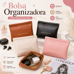 Bolsa pequeña organizadora para accesorios pequeños, ideal para guardar cables, audífonos, cosméticos y artículos de uso diario. Venta por mayoreo