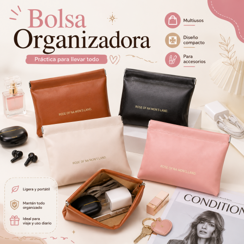 Bolsa pequeña organizadora para accesorios pequeños, ideal para guardar cables, audífonos, cosméticos y artículos de uso diario. Venta por mayoreo