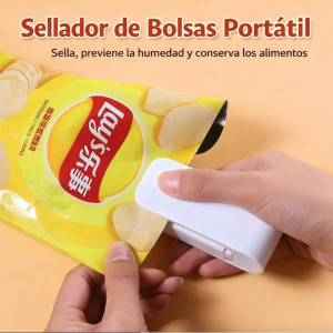 Sellador térmico portátil ideal para cerrar bolsas de plástico y alimentos. Compacto, fácil de usar y perfecto para cocina, hogar y negocios. 