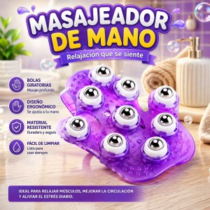 Masajeador de Mano Multifuncional con Rodillos Giratorios Mayoreo LY079