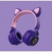 Auricular de diadema Bluetooth de oreja de gato con luz LED