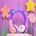 Audífonos de diadema bluetooth forma de unicornio con luz LY354