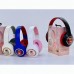 Auriculares inalámbricos bluetooth para niños de astronauta estéreo sonido envolvente (negro rojo/azul rojo/beige/blanco rosado FUNCIONA:BT/TF/AUX/LED) LY389