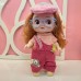 Muñeca con cabello largo rizado, gafas de fantasía, diadema con orejitas de felpa y vestido rosa decorado con encaje y lazo VENTA AL POR MAYOR Lj-8547