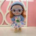Muñeca con cabello largo rizado, gafas de fantasía, diadema con orejitas de felpa y vestido rosa decorado con encaje y lazo VENTA AL POR MAYOR Lj-8547