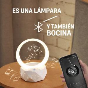 Lámpara LED tipo aro con bocina integrada. Ideal para iluminación y música en casa u oficina. Diseño moderno. Venta por mayoreo M06AA6012
