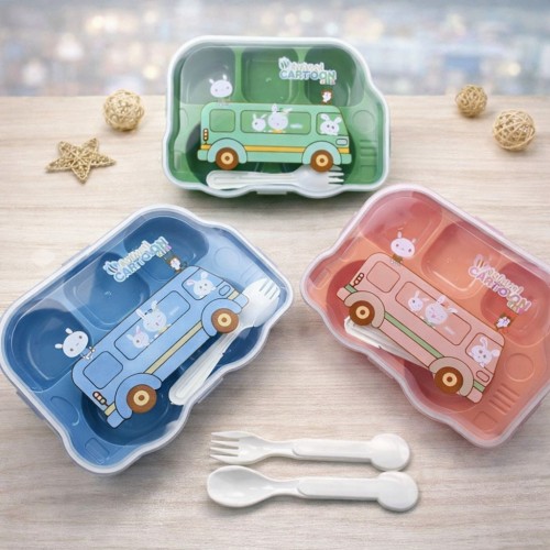 Lonchera Infantil con Cubiertos Diseño Camioneta por Mayoreo M34878-9
