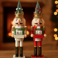 Muñecos de madera estilo cascanueces decoración navideña con calendario. 42 cm de altura. Ideal para mesa, oficina o regalo. M6008-1