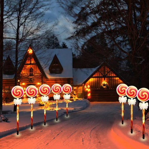 Ilumina tu jardín o entrada con estas hermosas luces solares navideñas en forma de paleta, que combinan diseño colorido y energía solar para crear un ambiente festivo sin necesidad de enchufes. Venta al por mayor M6529-75 