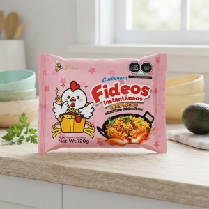 Fideos instantáneos coreanos picantes sabor crema carbonara en presentación individual de 120 gramos. Venta por mayoreo