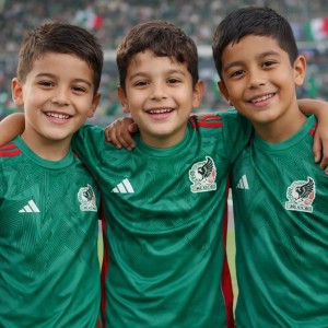Playera de la Selección Mexicana color verde para niños. Venta por mayoreo