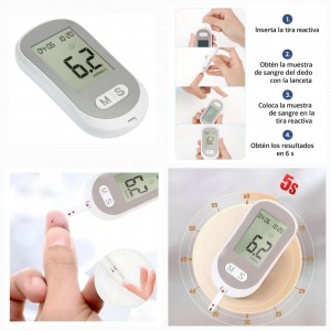 Medidor de glucosa digital portátil con pantalla fácil de leer. Ideal para control personal de glucosa. Práctico y compacto. Venta por mayoreo
