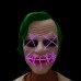 Máscara LED estilo Joker con luces brillantes en ojos y boca. Ideal para Halloween mayoreo MJ-0002