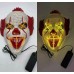 Máscara espeluznante de payaso con iluminación LED color amarillo. Ideal para fiestas de Halloween mayoreo modelo MJ-0004
