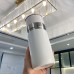 Termo liso de acero inoxidable con capacidad de 450ml, colores surtidos con tapa y anillo metálico decorativo. Venta por Mayoreo 