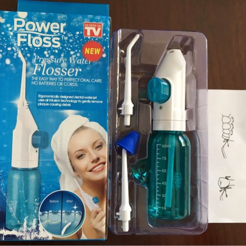 Power Floss irrigador dental a presión de agua, ideal para mejorar la higiene bucal. Funciona con tecnología de aire por presión. Venta por Mayoreo
