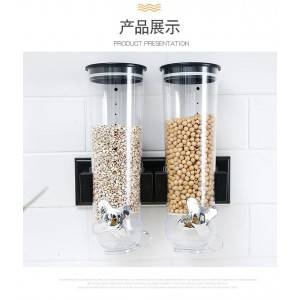 Dispensador doble de pared para alimentos secos con tapa hermética y giro dosificador, ideal para cereales, granos y snacks 1.5 L, venta al por mayo MPG-867