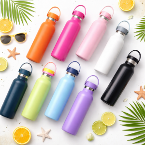 Termo Metálico de Colores con Asa por Mayoreo Capacidad de 1 litro - MXL-01