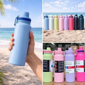 Termo Metálico Colores Pastel 800ML con Asa por Mayoreo - MXL-03