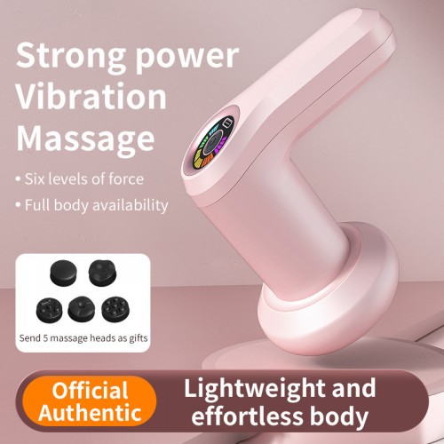 Masajeador corporal portátil con vibración y accesorios intercambiables. Ideal para relajación y uso personal. Venta por mayoreo