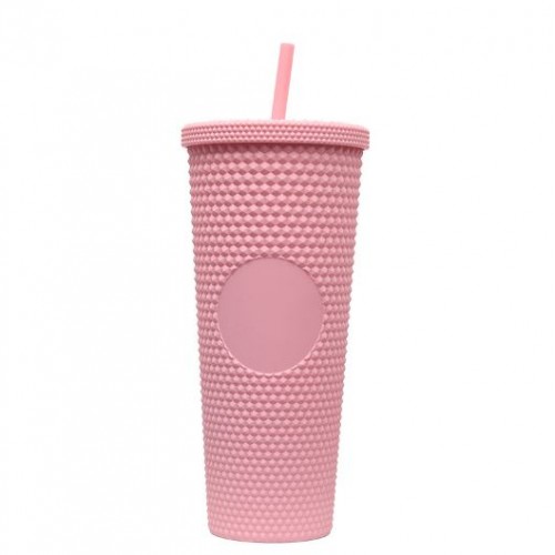 Vaso de paja de plástico de 24Oz 710 ml, rosa fiusha y rosa pastel N1-028