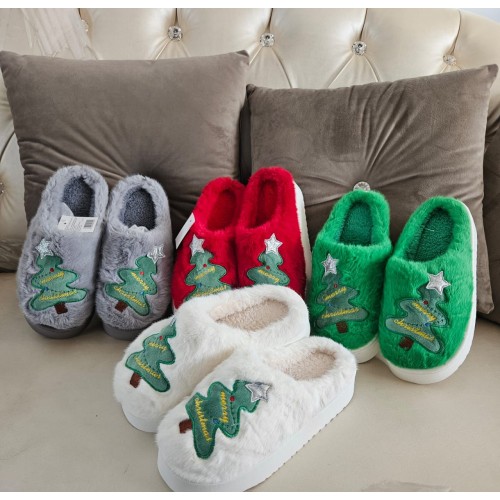 Pantuflas unisex estilo navideño con diseño de árbol de Navidad. Ultra suaves, afelpadas y térmicas para mantener los pies calientes Venta al por mayor NAQU-27 Pantuflas unisex estilo navideño con diseño de árbol de Navidad. Ultra suaves, afelpadas y térmicas para mantener los pies calientes Venta al por mayor NAQU-27
