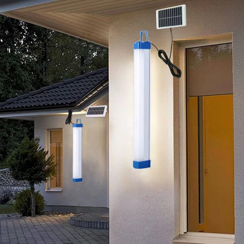 Set de 2 lámparas de emergencia recargables por luz solar y USB, con protección IP65 impermeable. Ideal para camping y cortes de energía. Venta por mayoreo NDK-0106 NDK-0106