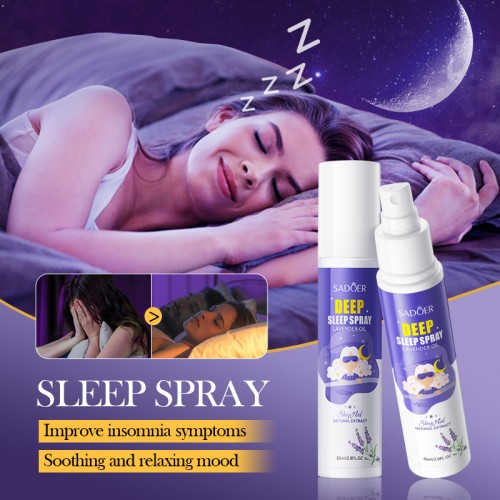 Spray aromaterapia sadóer deep sleep con esencia de lavanda, ideal para mejorar la calidad del sueño, reducir el insomnio y relajar cuerpo y mente, venta por mayoreo 