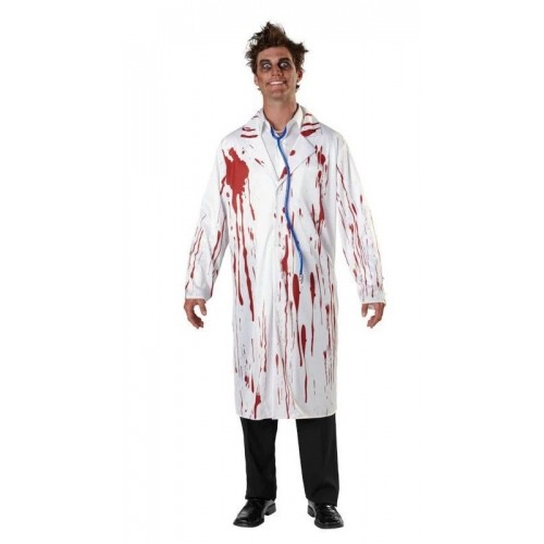 DISFRAZ PARA HALLOWEEN DOCTOR LOCO，Conjunto de uniforme de enfermero sangriento, que incluye cuchillo, bata, estetoscopio WS35 