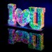 I LOVE U DE 25 CM CON 300 led de USB con luz led, Ellington Gifts Regalo de San  Valentín, hermoso arco iris LED  lámpara de mesa decoración Regalo único SDD1246