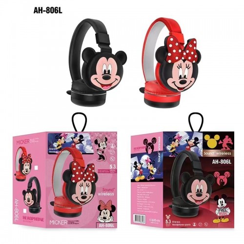 Nuevos auriculares Bluetooth transfronterizos montados en la cabeza dibujos animados lindo Mickey imagen auriculares Bluetooth FR-4003 